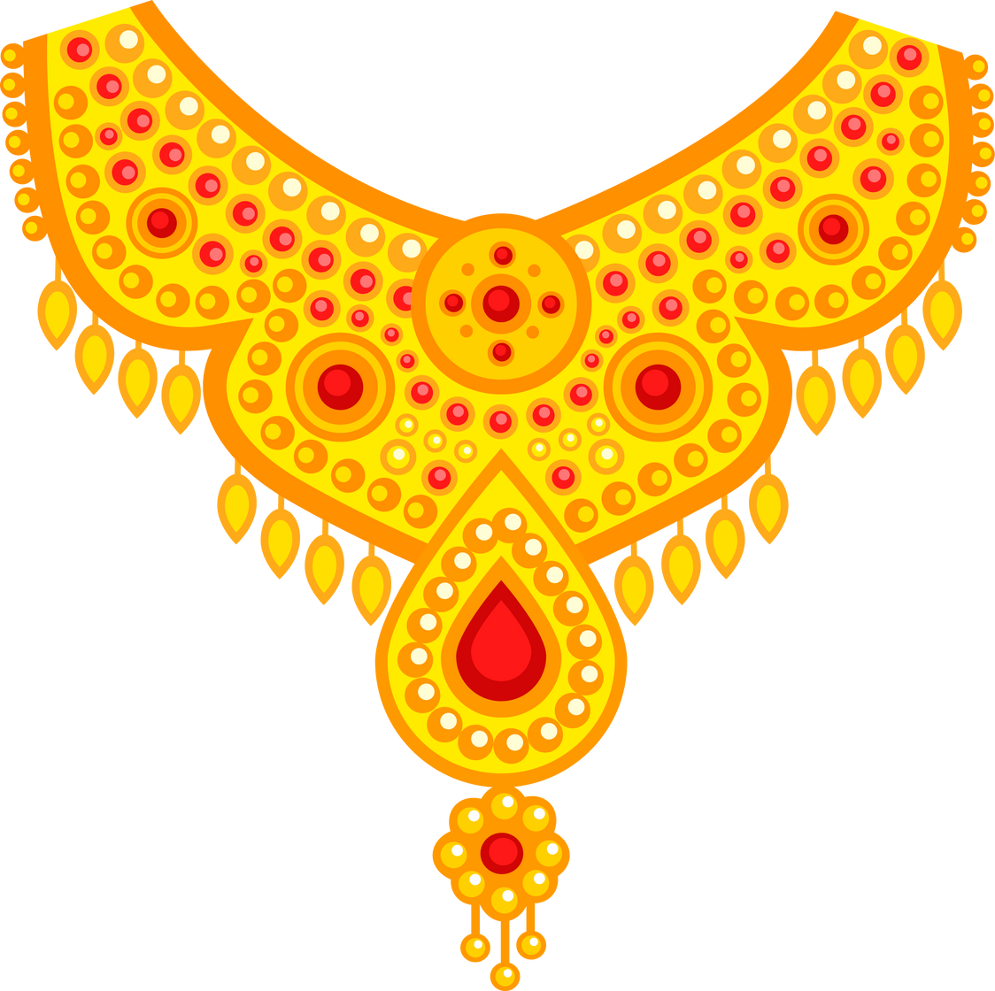 Golden jewelry necklace illustration.